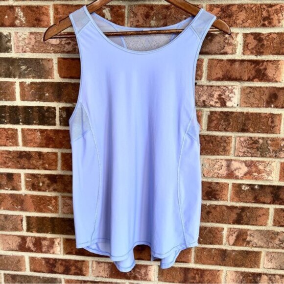 Lululemon  *  Sculpt Tank Tie Back Hydrangea Blue EUC Mesh - Picture 2 of 12